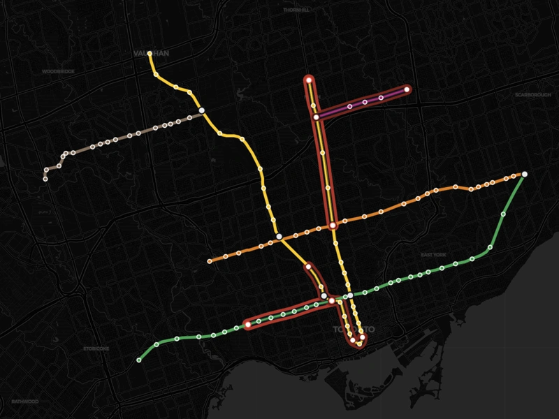 TTC Closure Map app