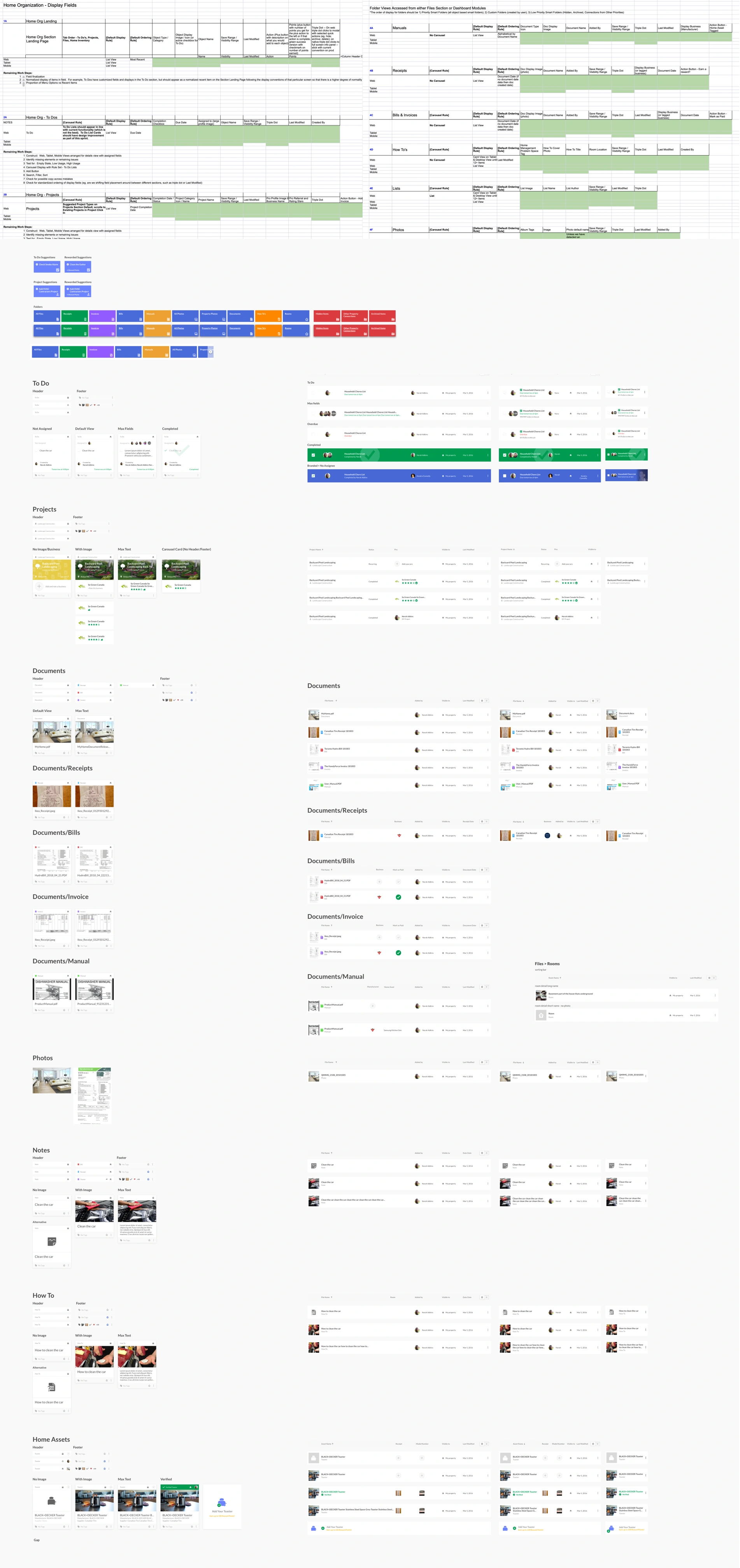 Quartermaster card and list view systems